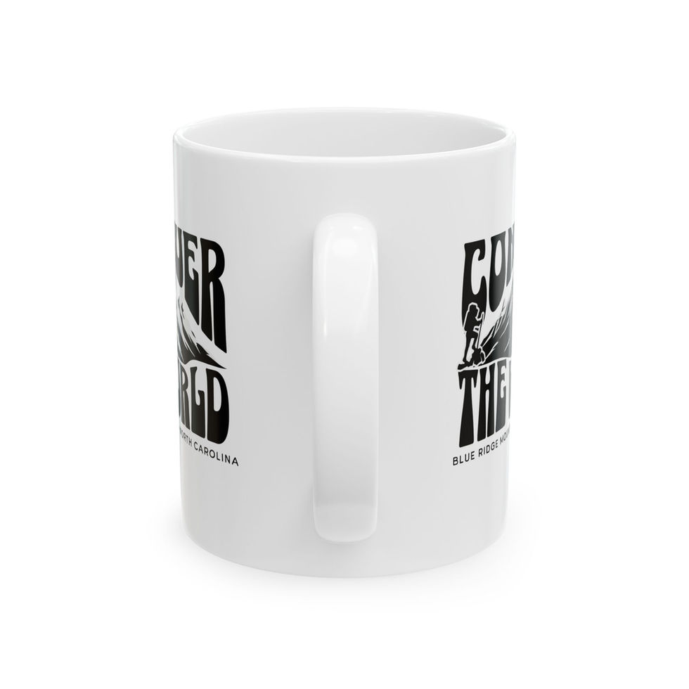 Blue Ridge Mountains inspired coffee mug white