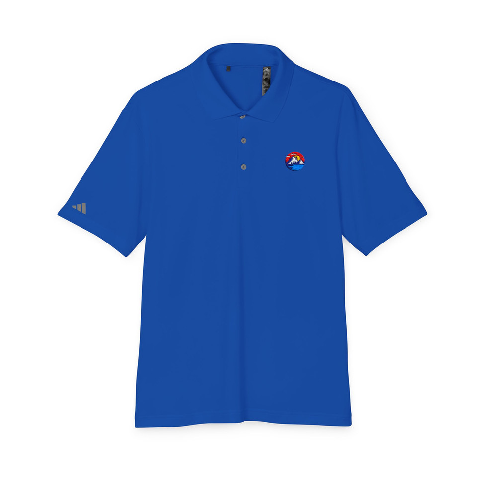 Royal Blue Adidas Unisex Performance Polo - Embroidered Hiking Shirt front view.
