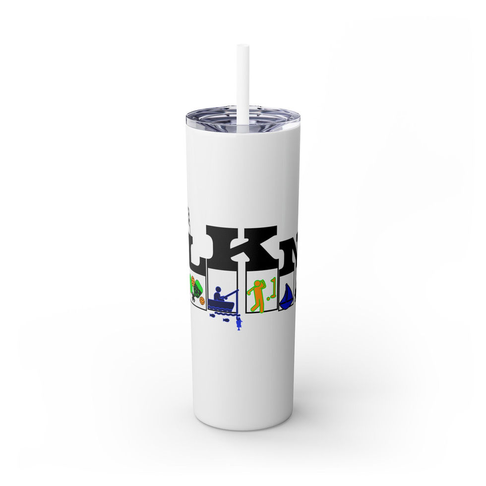 Lake Norman NC inspired Skinny Tumbler White