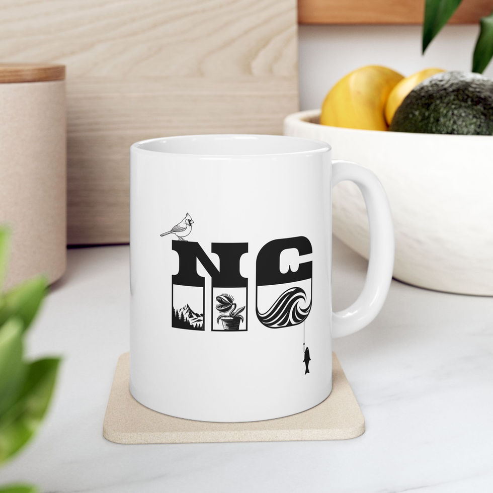 NC ceramic mug with nature scenes