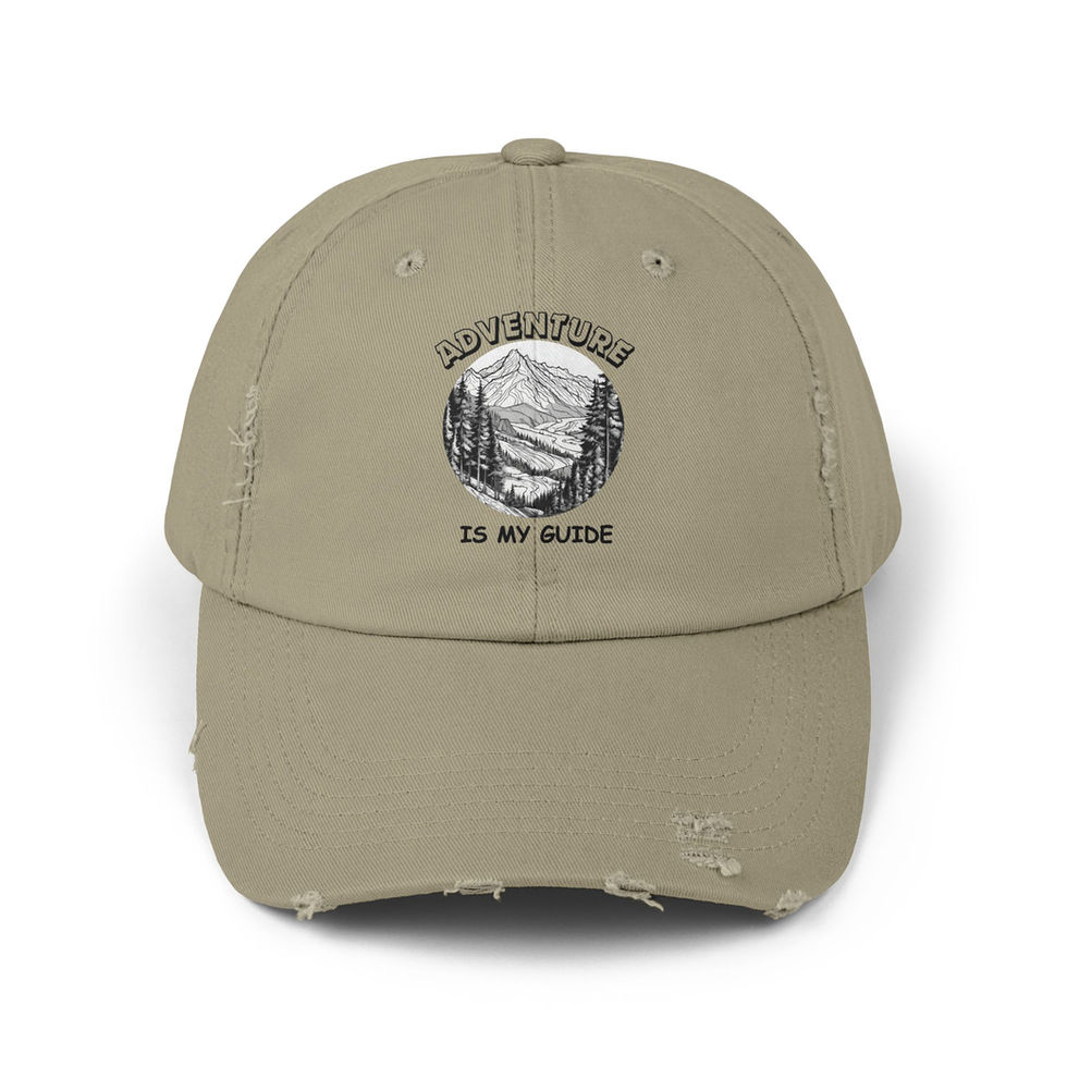 Front View of Olive Distressed Cap