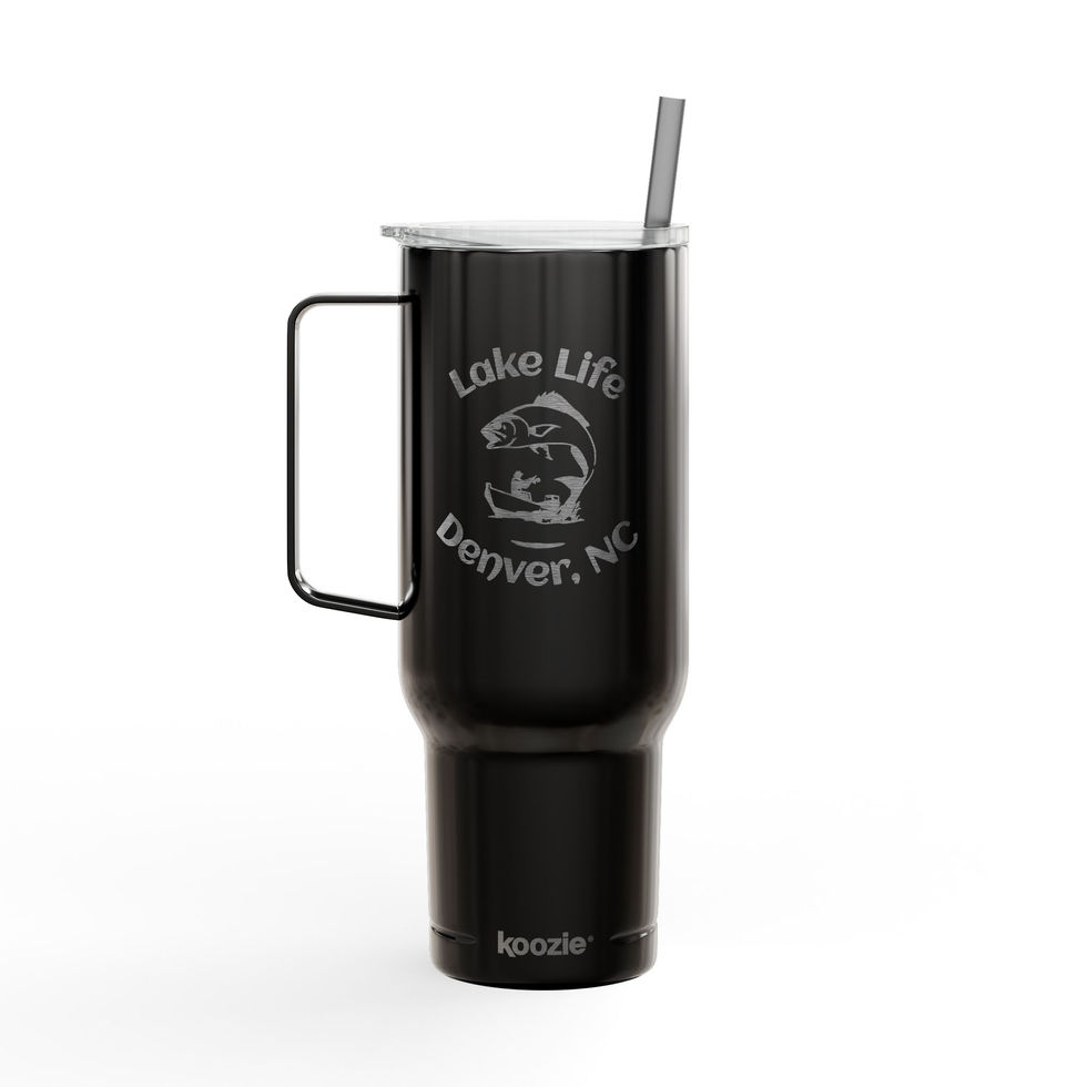 Black 40 oz engraved insulated tumbler