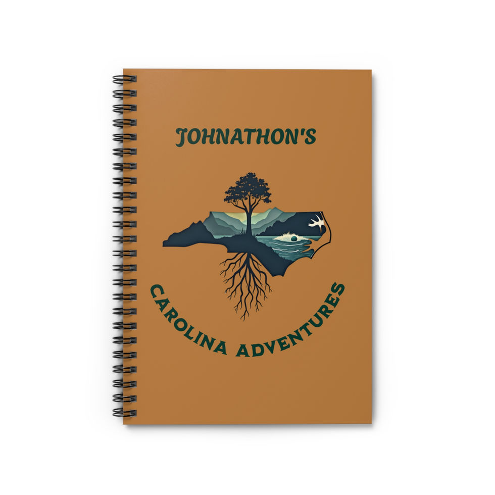 Sienna Brown Personalizable Carolina Adventures Spiral Notebook front view