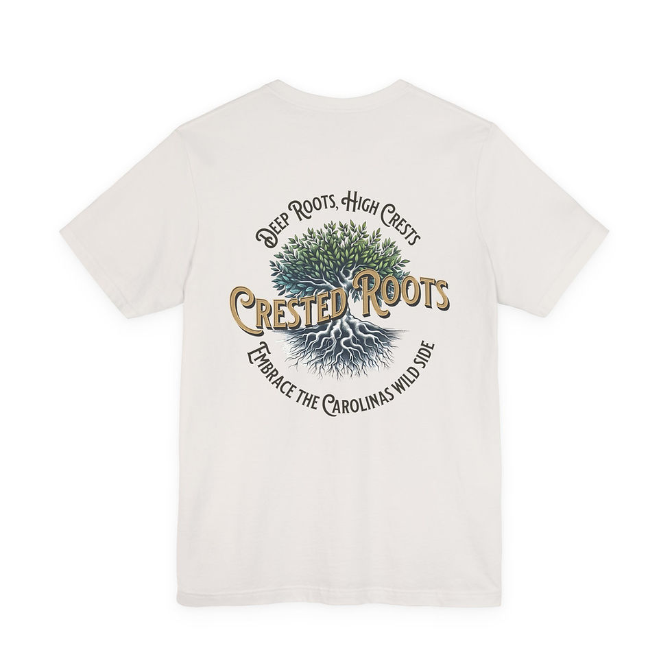Crested Roots tee: Deep Roots, High Crest