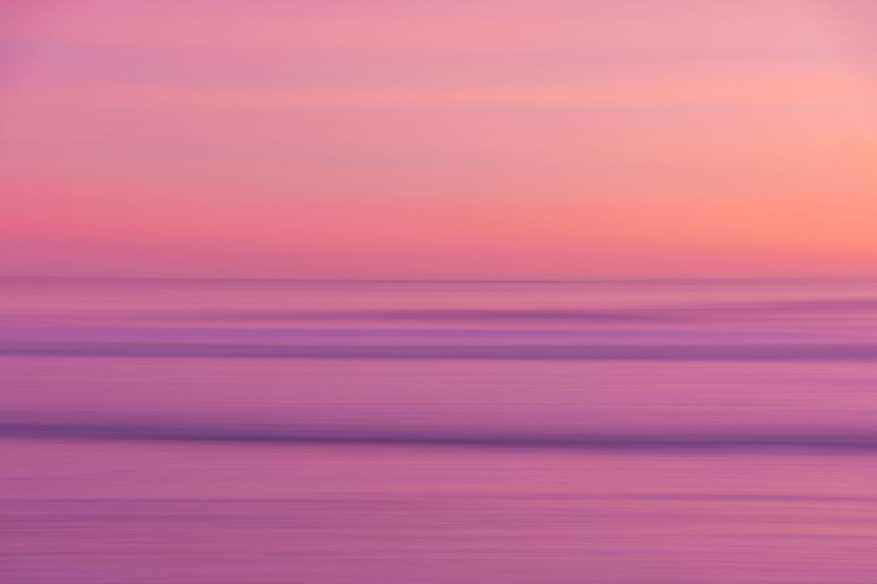 Abstract ocean sunset in pinks and purples