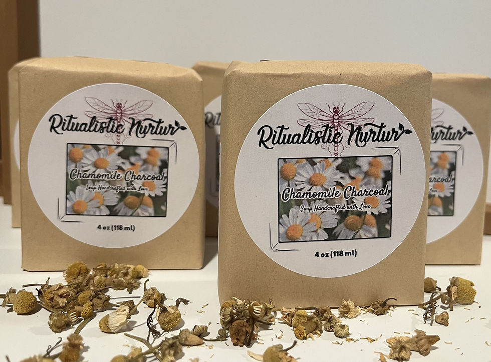 Chamomile Charcoal Bar Soap Wrapped
