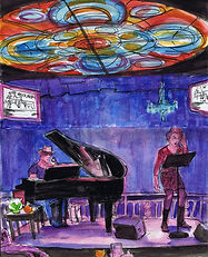Artist painting of Kelly DeWayne Richards at Musical Mondays