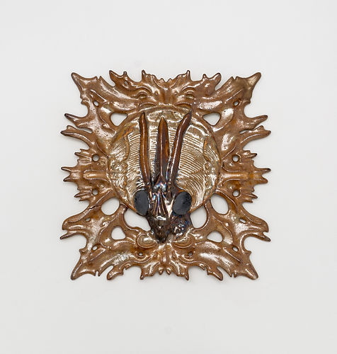 Vadim Pugin, Headhunter I, 2026, glazed porcelain, 8.5 x 8.5 x 0.5 in.jpg