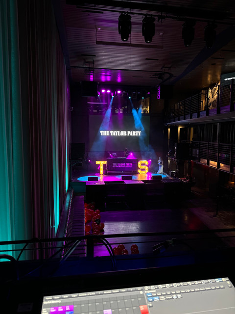 a stage set up for the taylor party