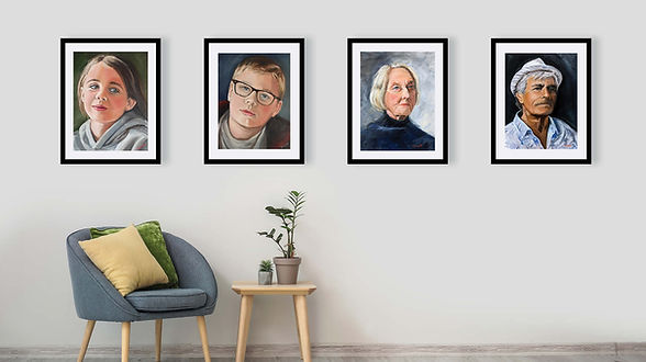 Portraits on wall