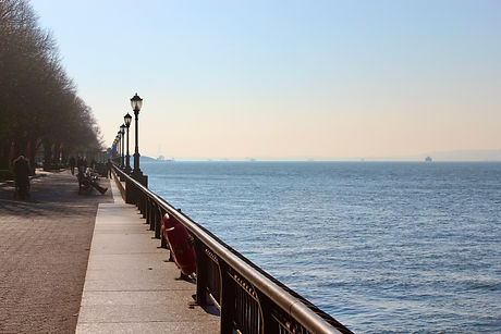 Battery Park City Esplanade and Hudson River