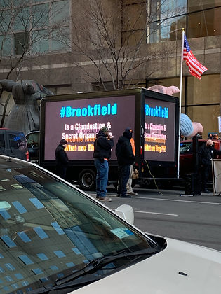Protests outside of Brookfield Place