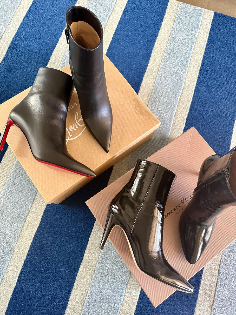 Gianvito Rossi Amelia Black Boot and the Christian Louboutin Condora Black boot