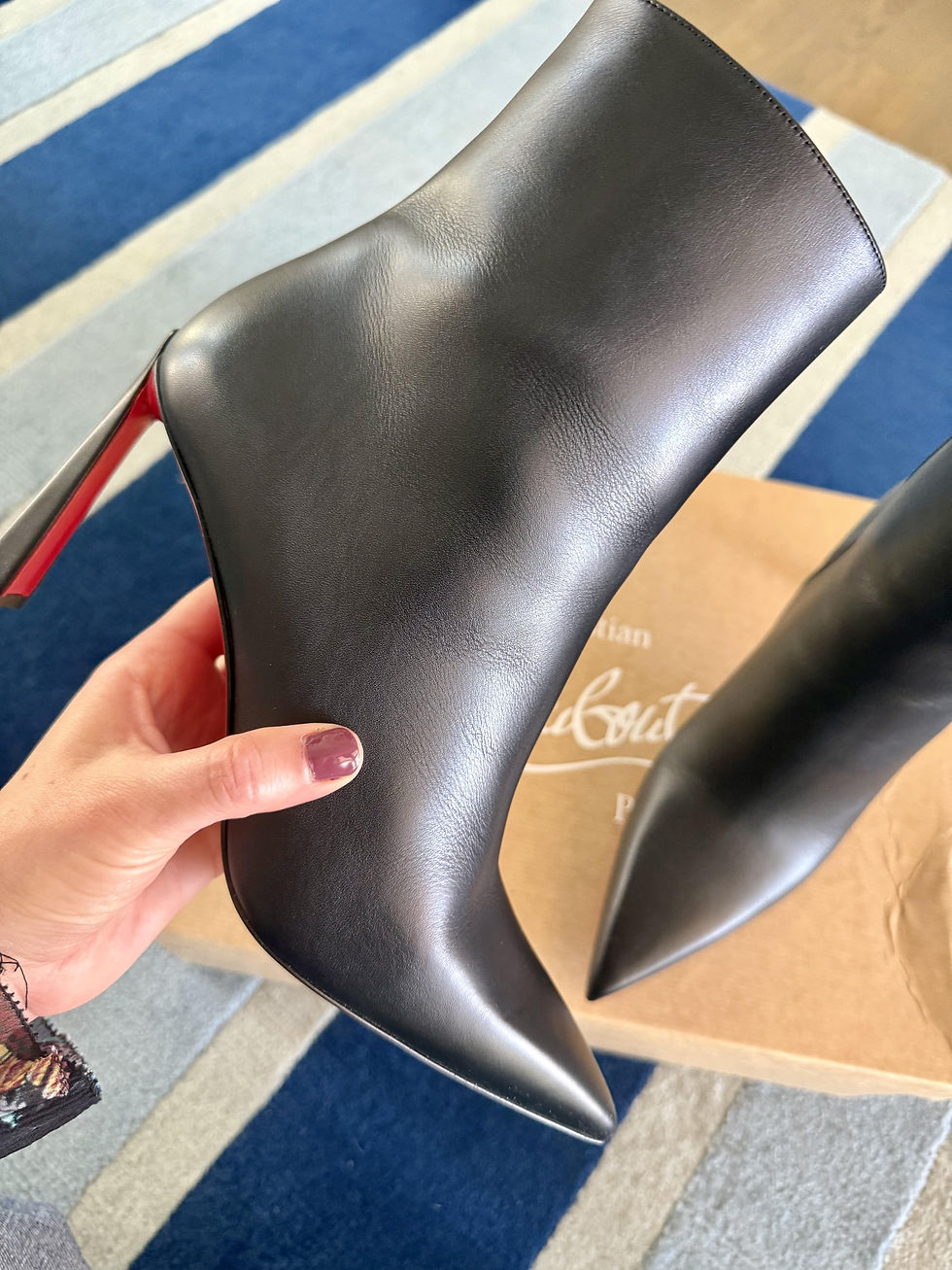 black bootie with a heel