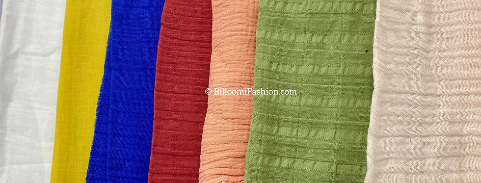 Muslin Fabric Image in Different Color Sourcing by Billoomi Fashion