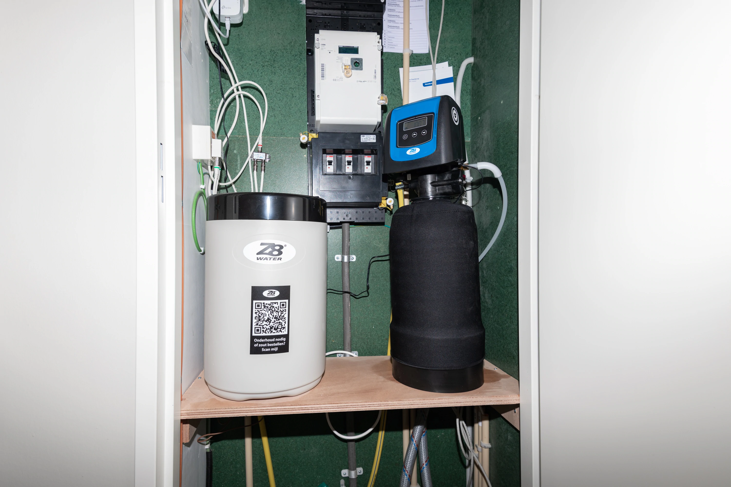 Combi 4 waterontharder in de meterkast