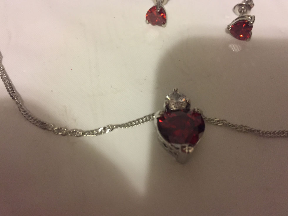 Thumbnail: HEART ZIRCON CRYSTAL NECKLACE SET