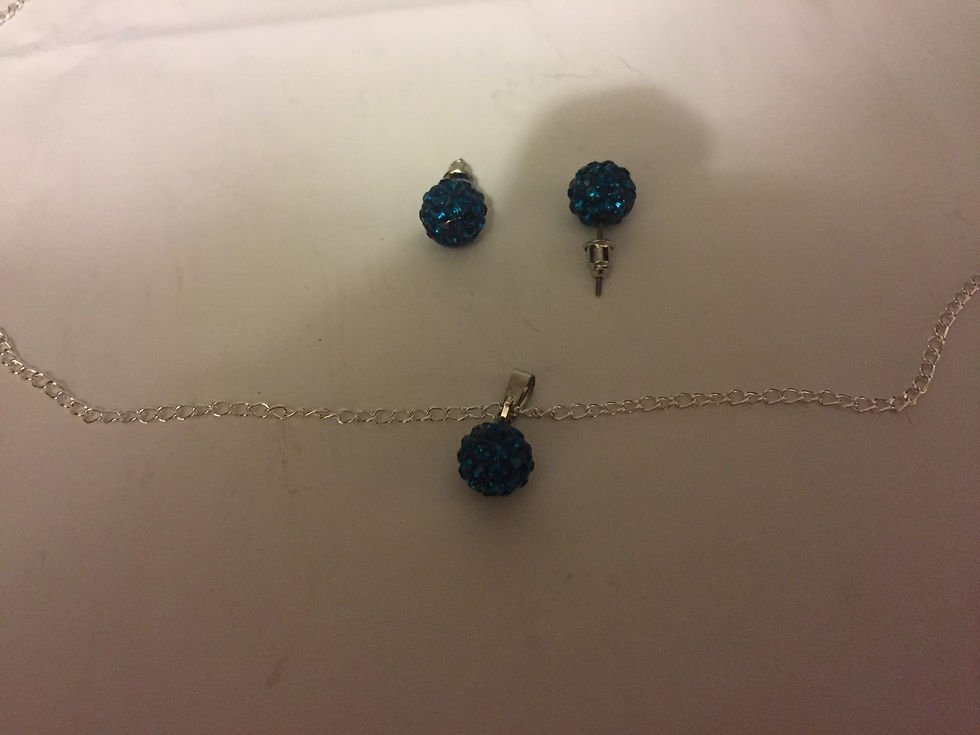 Thumbnail: DISCO BALL NECKLACE AND EARRING SET