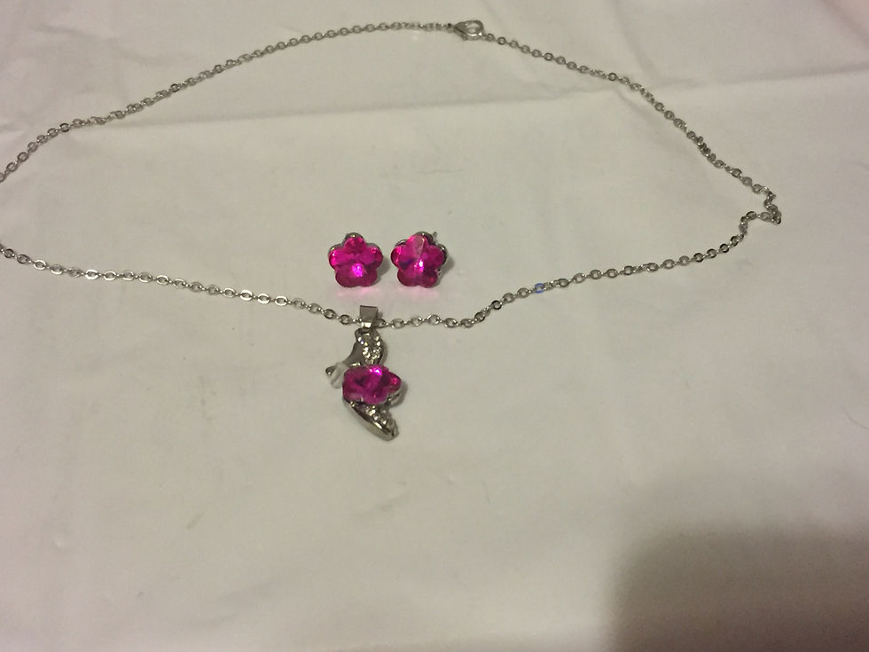 Thumbnail: HIGH-HEEL ROSE CRYSTAL NECKLACE SET