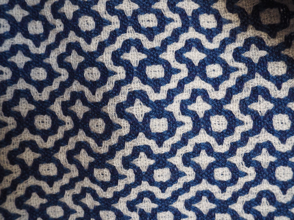 Miniature : Étole  "Knossos", pure laine, tissage artisanal