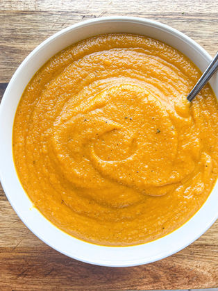 ROASTED BUTTERNUT SQUASH & ROOT VEGETABLE BISQUE