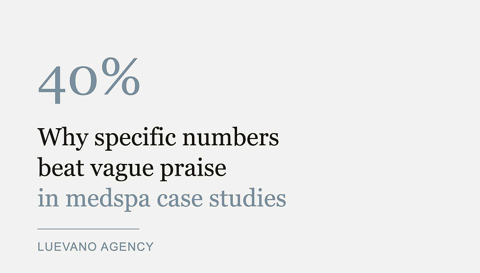 Medspa Case Studies: Why Specific Numbers Beat Vague Praise