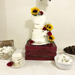 Rustic Naked Wedding Cake 34207