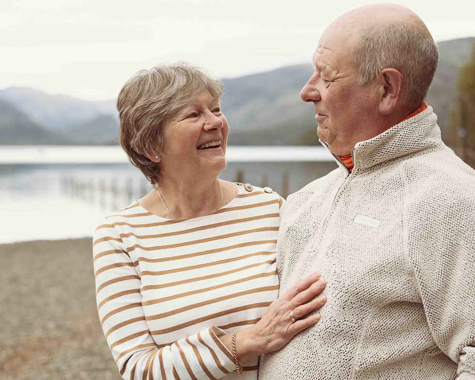 couple celebrating their golden wedding anniversary with a family photoshoot in the Lake District 