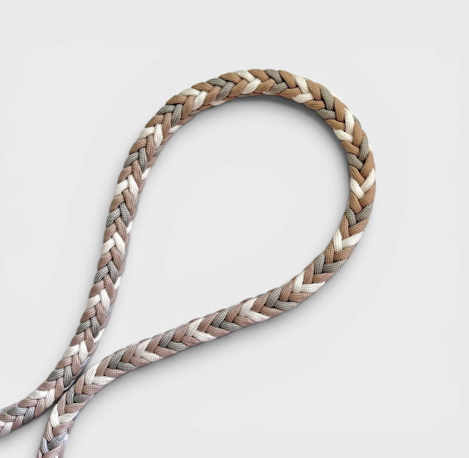Paracord Hundeleine für mittelgrosse Hunde Beige, Weiss.Grau