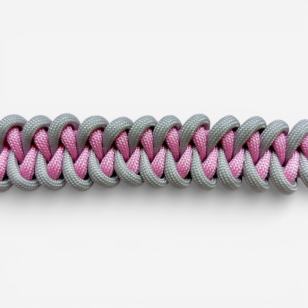 Paracord Hundehalsband in rosa grau