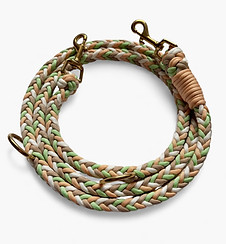 Paracord-Leine für mittelgrosse bis grosse Hunde in den Pastellfarben Grün, Orange, Beige und Weiss