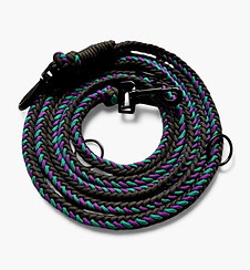 Paracord Leinefür grosse Hunde in schwarz, Grün und Violet mit extra dickem Paracord