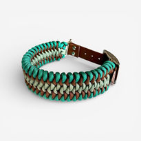 Paracord-Halsband für Hunde in Grün und Braun
