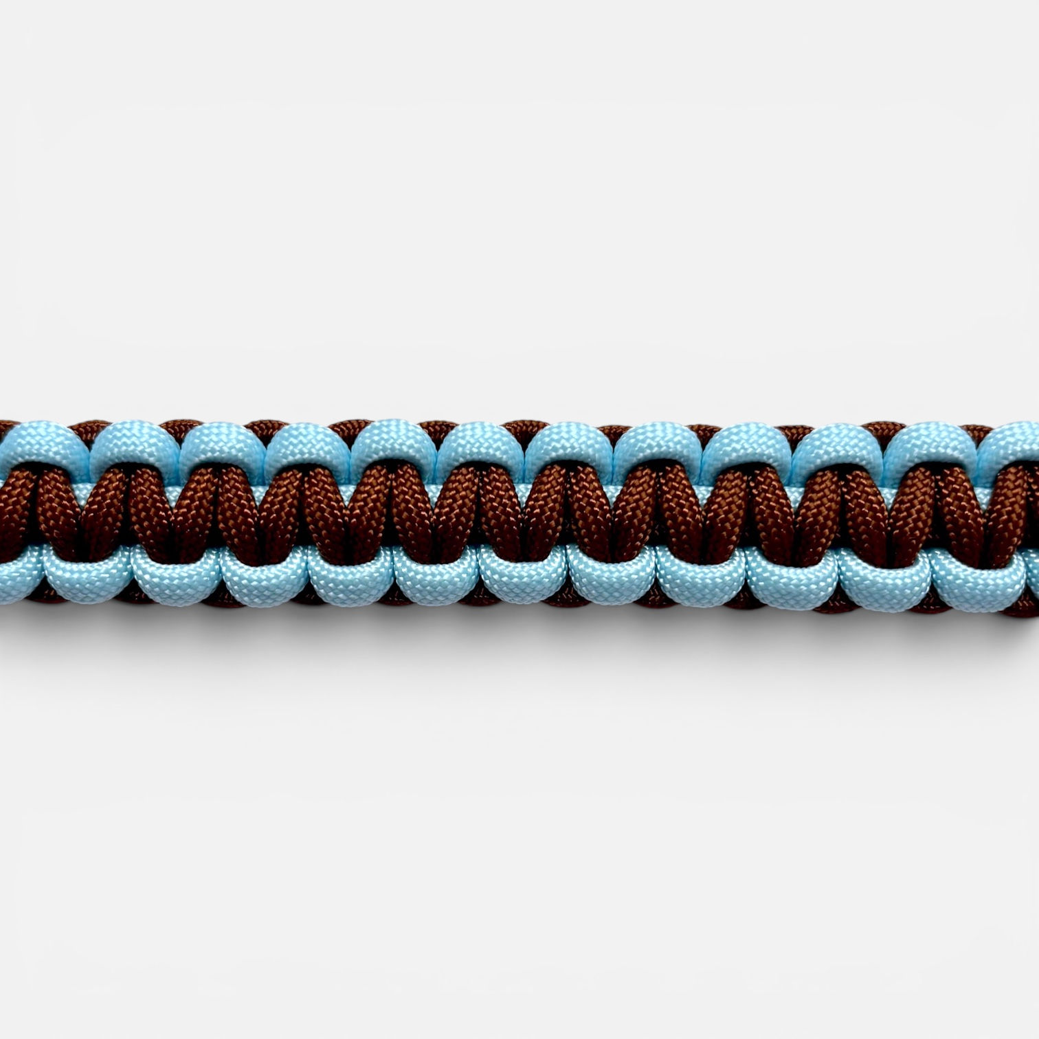 Paracord-Hundehalsband für kleine Hunde in Braun und Hellblau