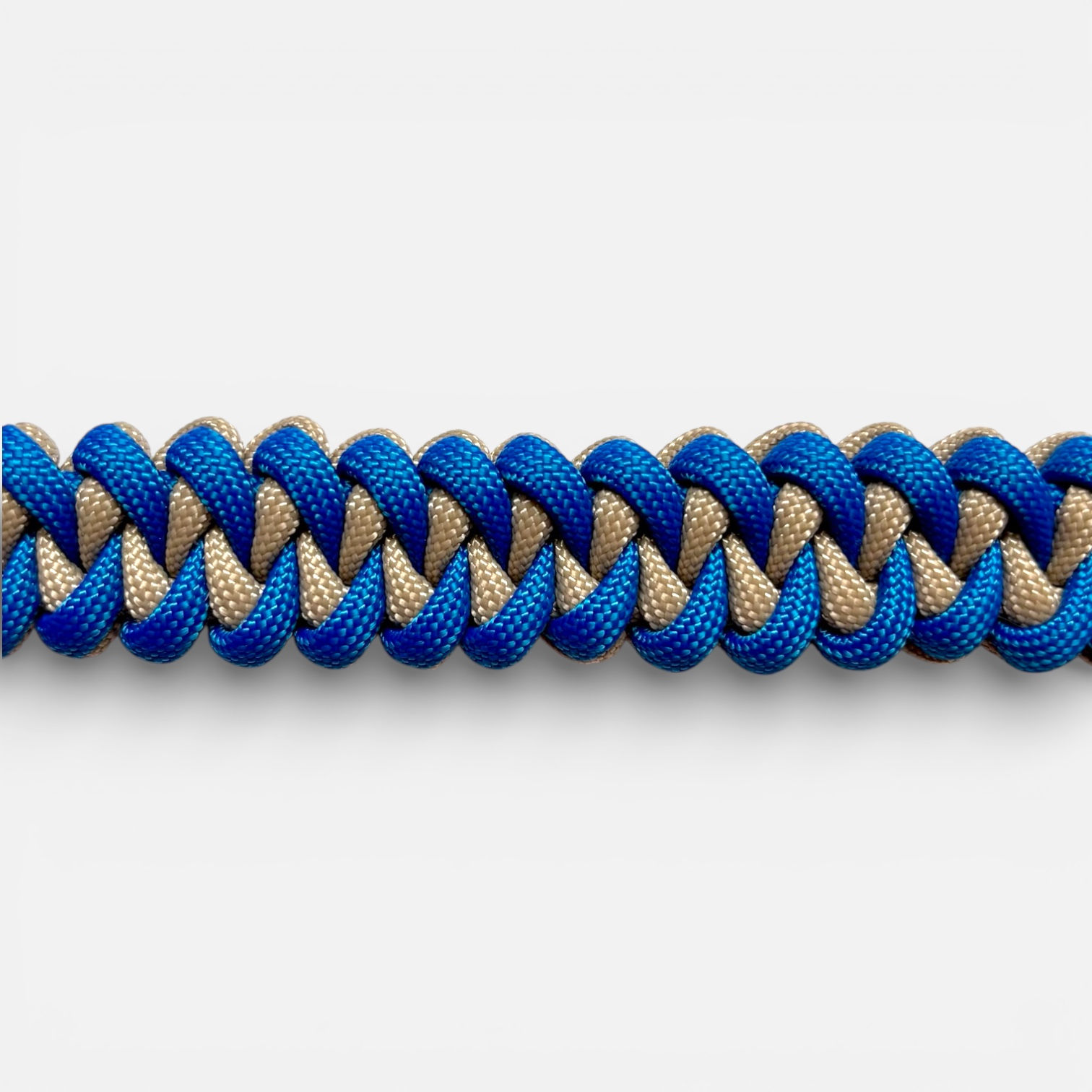 Paracord-hundehalsband für kleine Hunde in blau und beige