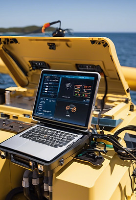 marine diagnostics computer connected to