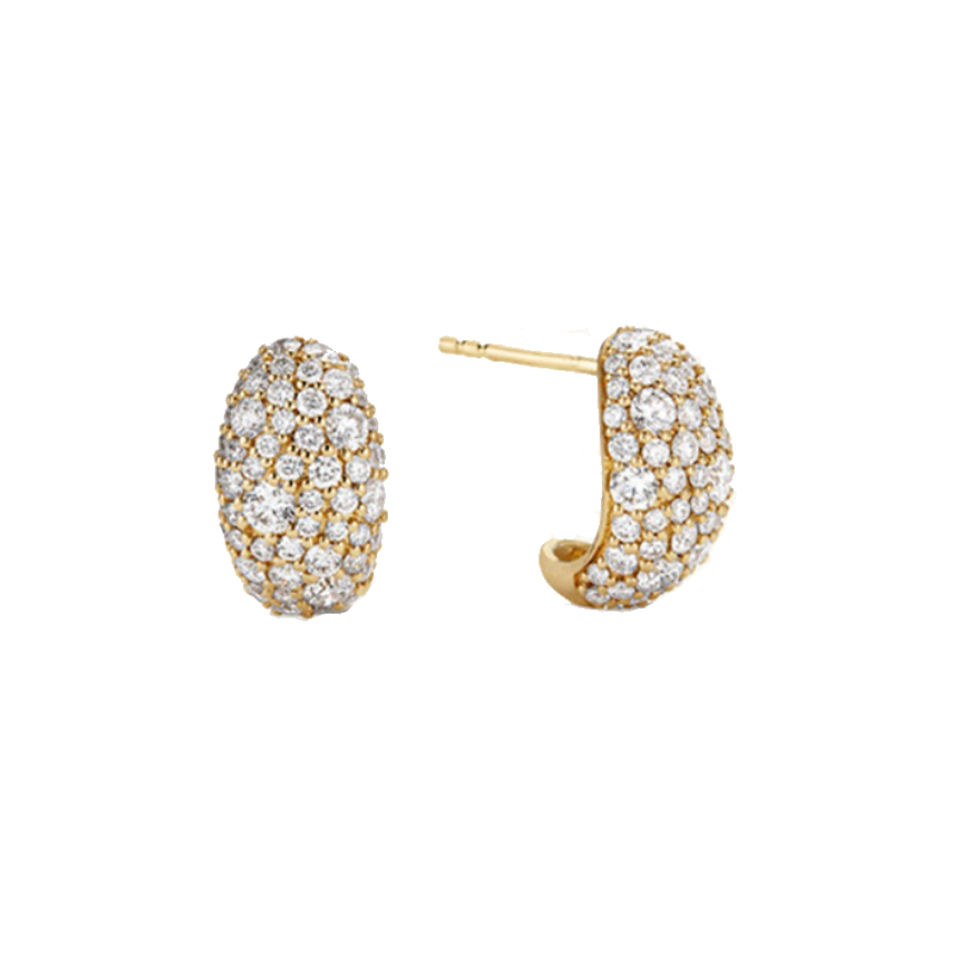 Pave Earrings, Gold Vermeil