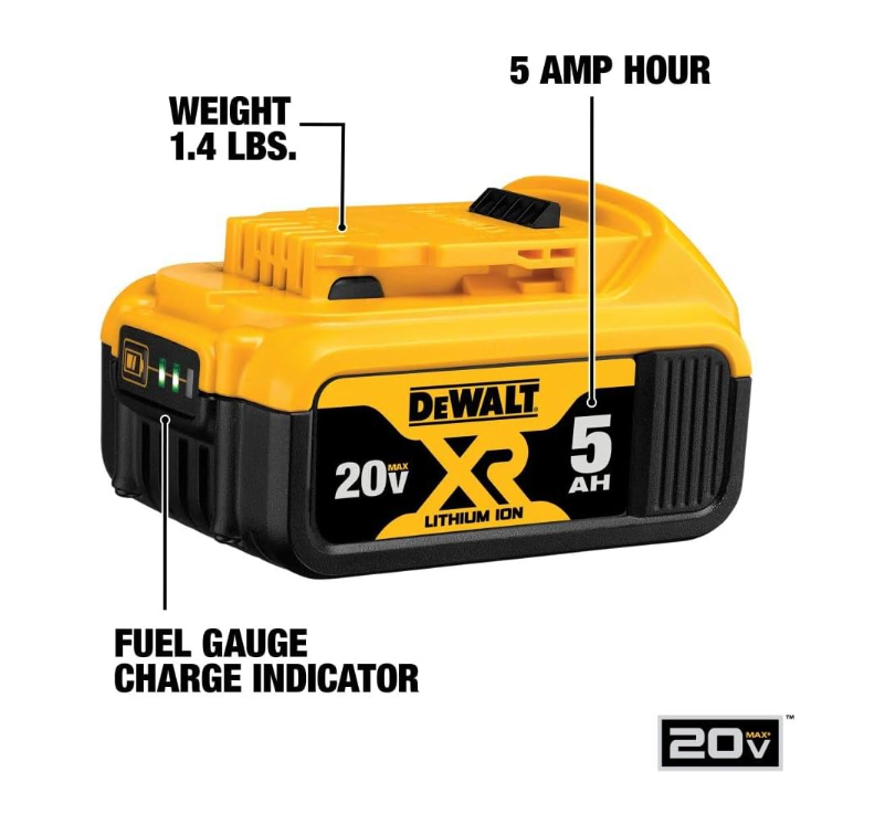 Thumbnail: DeWALT 20V MAX Battery, 5.0AH, (DCB205)