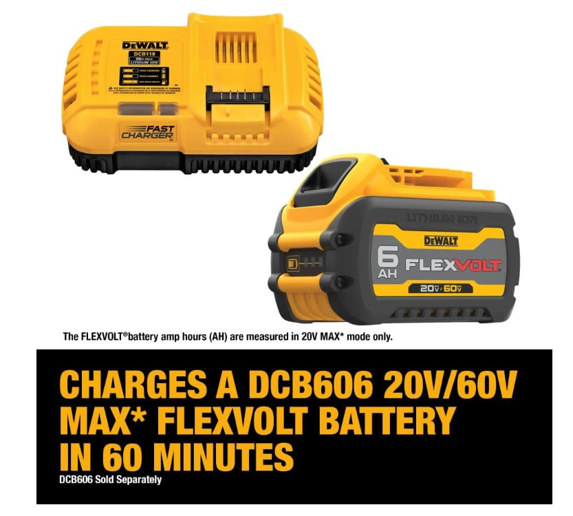 Thumbnail: DeWALT FLEXVOLT 20V MAX Charger, Rapid Charge, (DCB118)