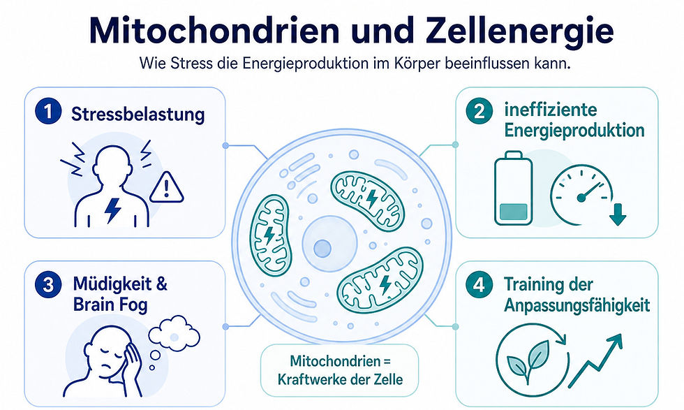 Vereinfachte Darstellung von Mitochondrien als Energiezentren der Zelle