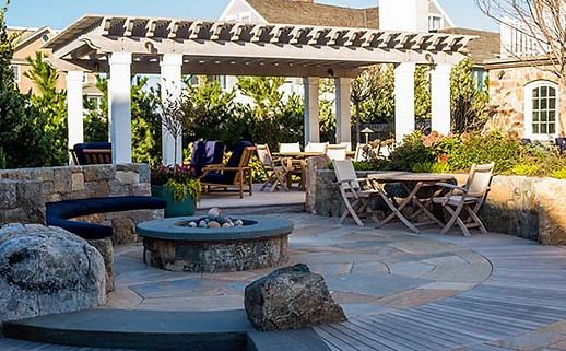Difference-Between-Deck-And-Patio-White-Pergola-AZEK-Trim-Moulding-Circular-Patio