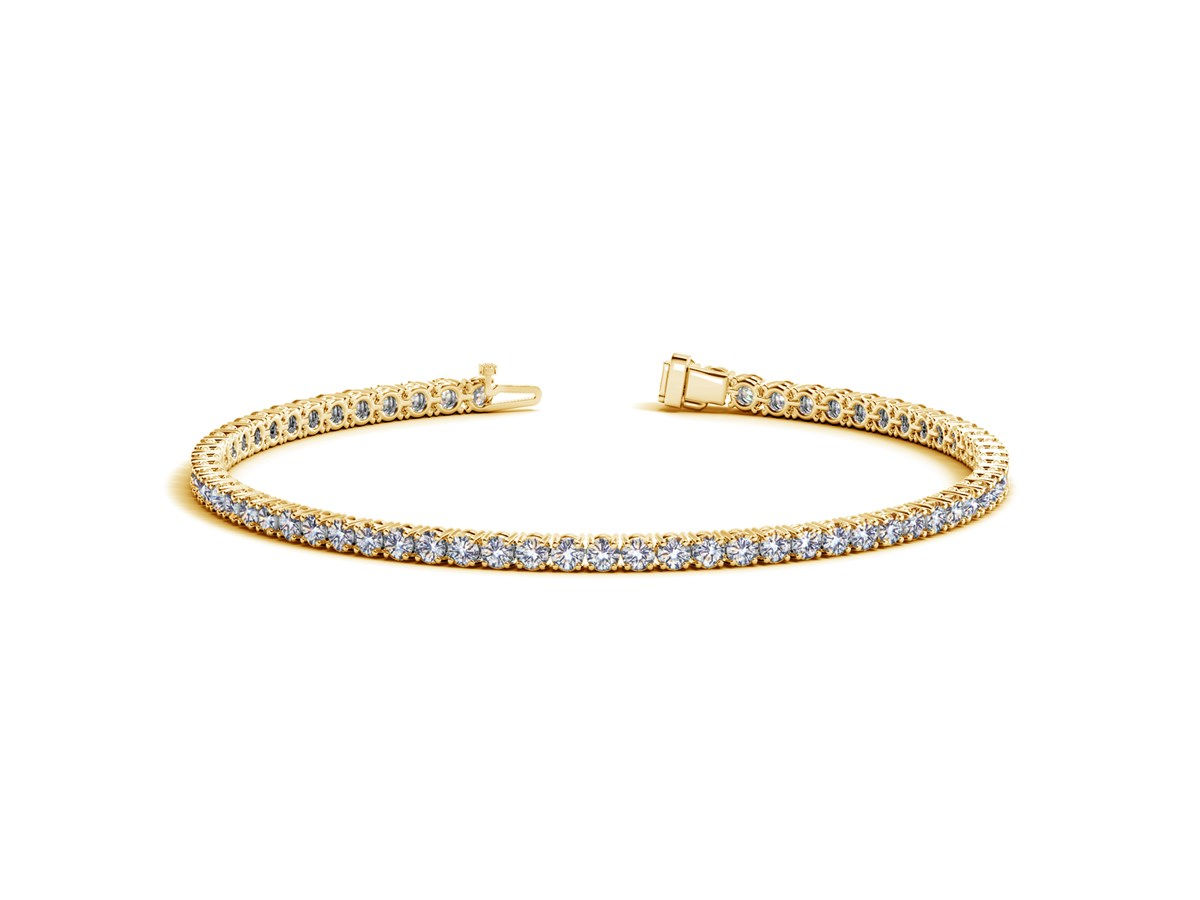 Round Diamond Tennis Bracelet in 14k Yellow Gold (3 cttw)