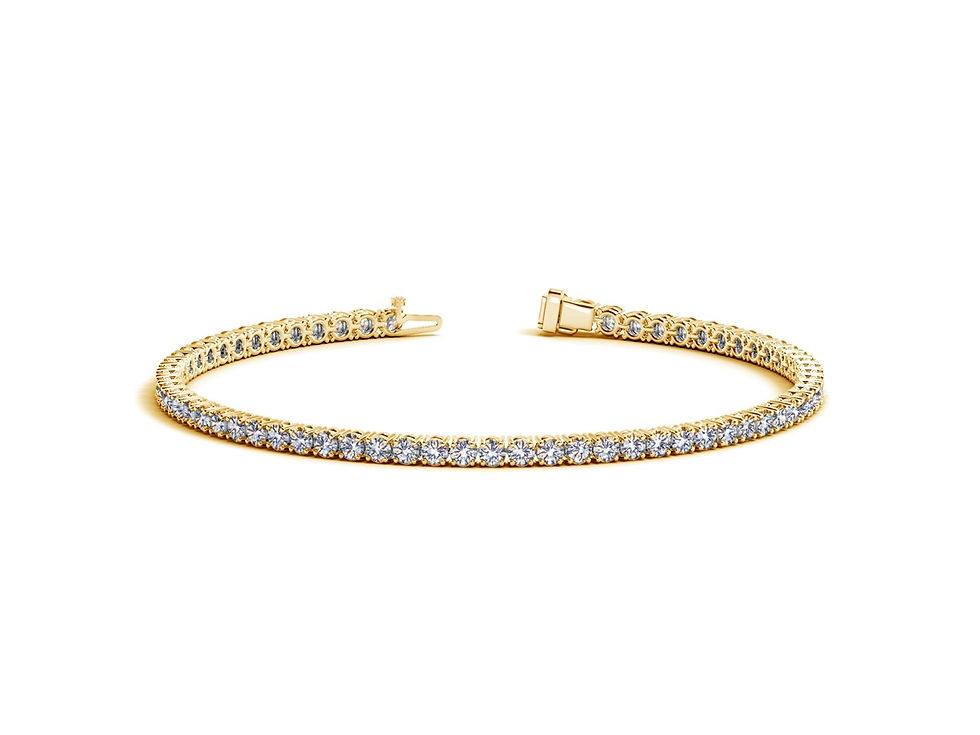 Thumbnail: Round Diamond Tennis Bracelet in 14k Yellow Gold (3 cttw)