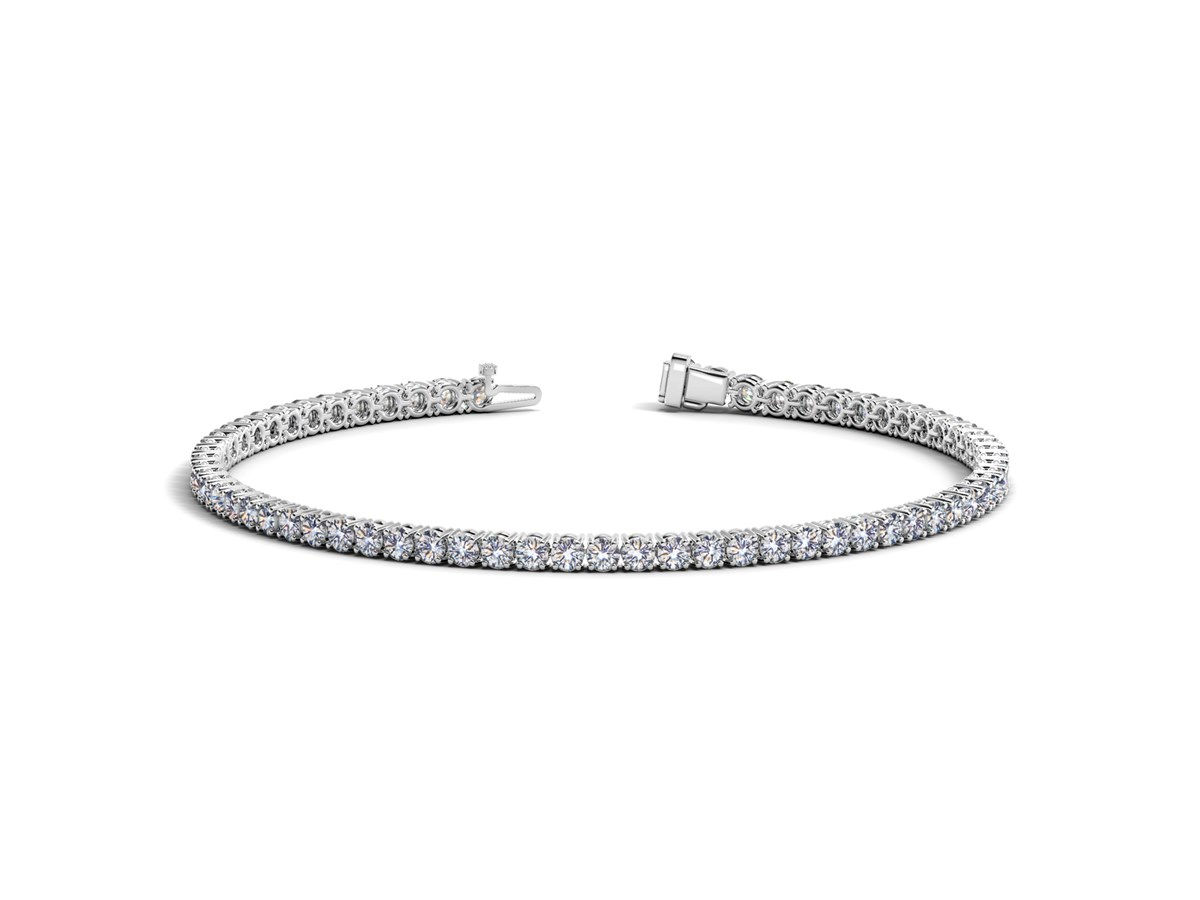 Round Diamond Tennis Bracelet in 14k White Gold (3 cttw)