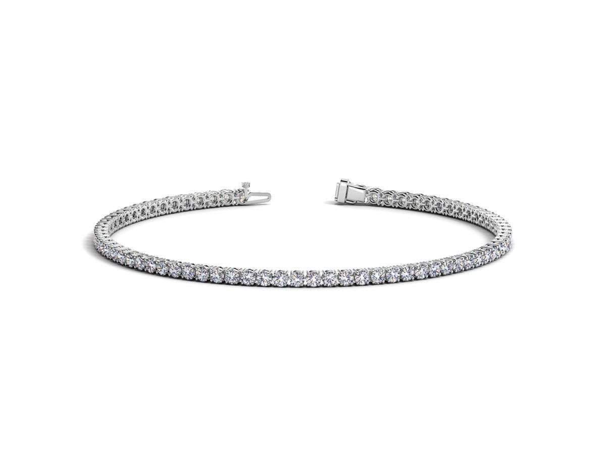 Round Diamond Tennis Bracelet in 14k White Gold (2 cttw)