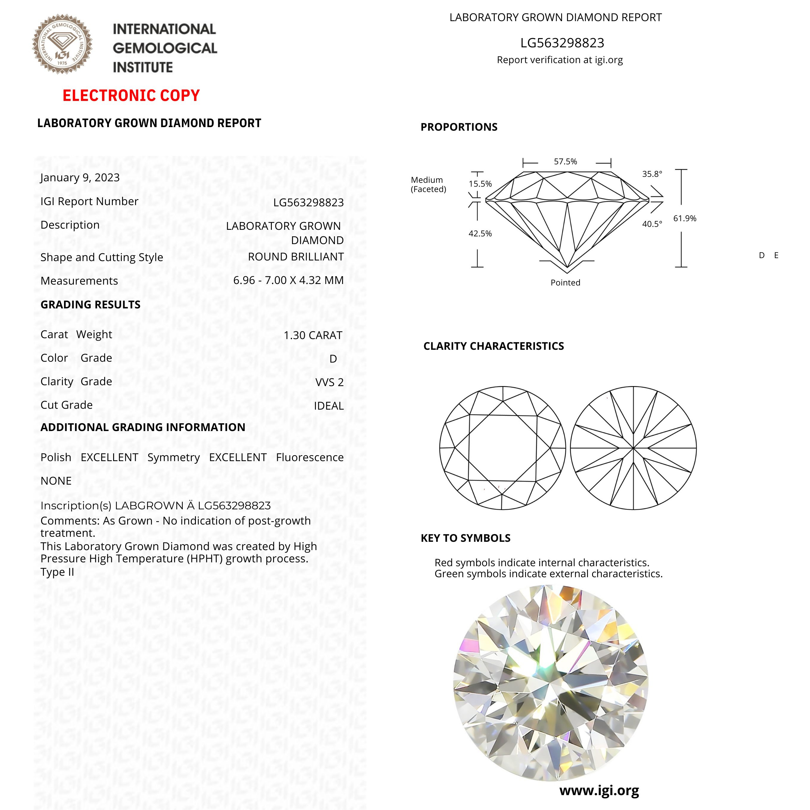 1.30ct D color