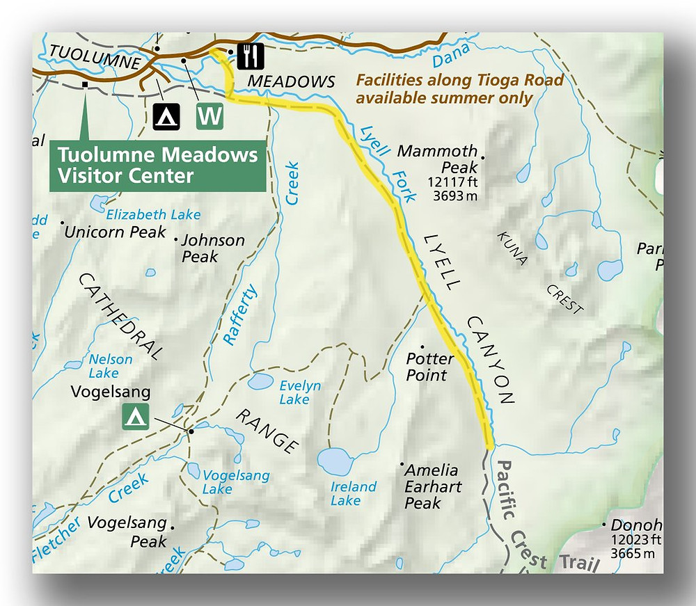 Lyell canyon map