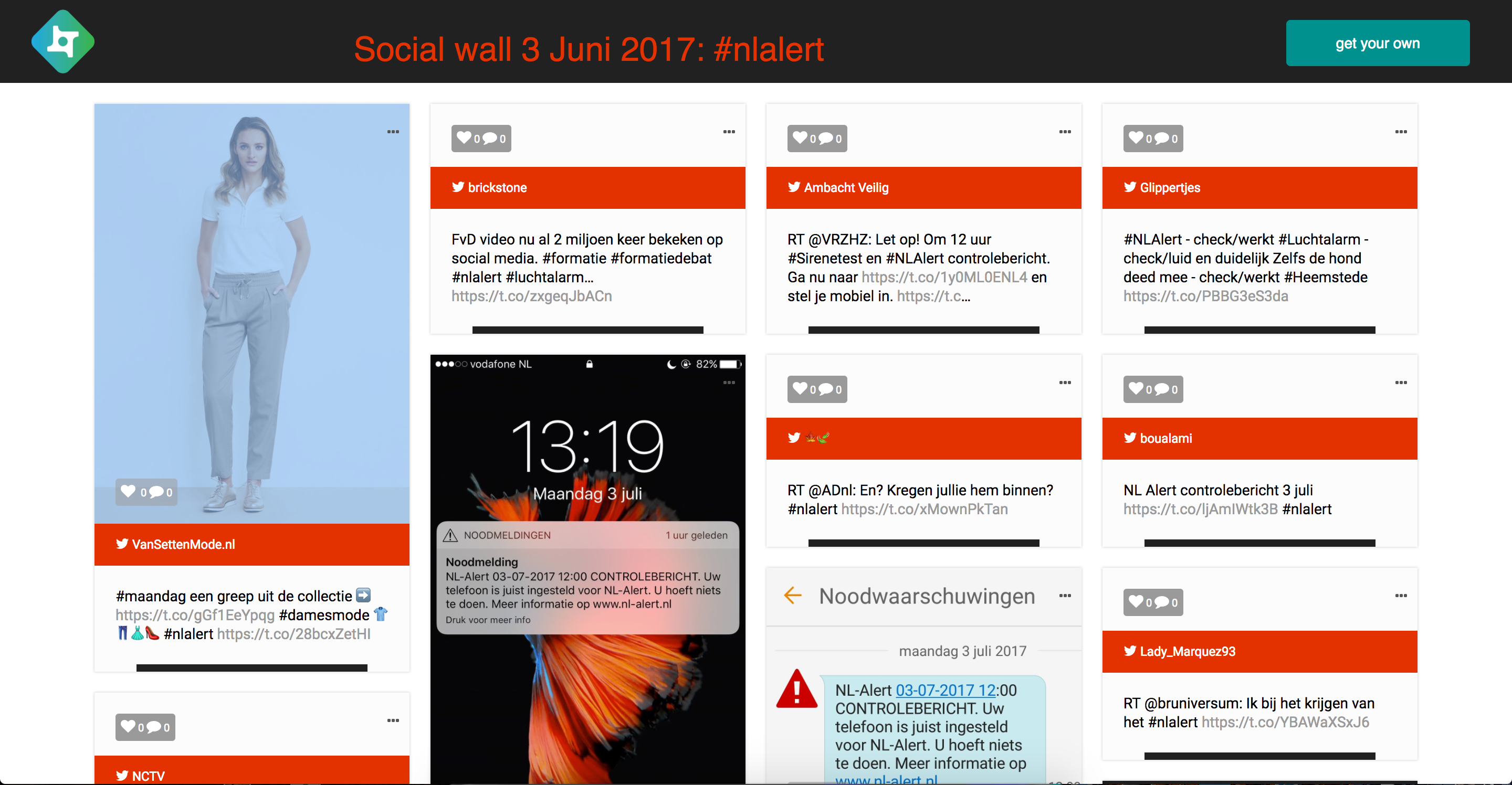 Social Wall 3 Juli 2017: #NLalert