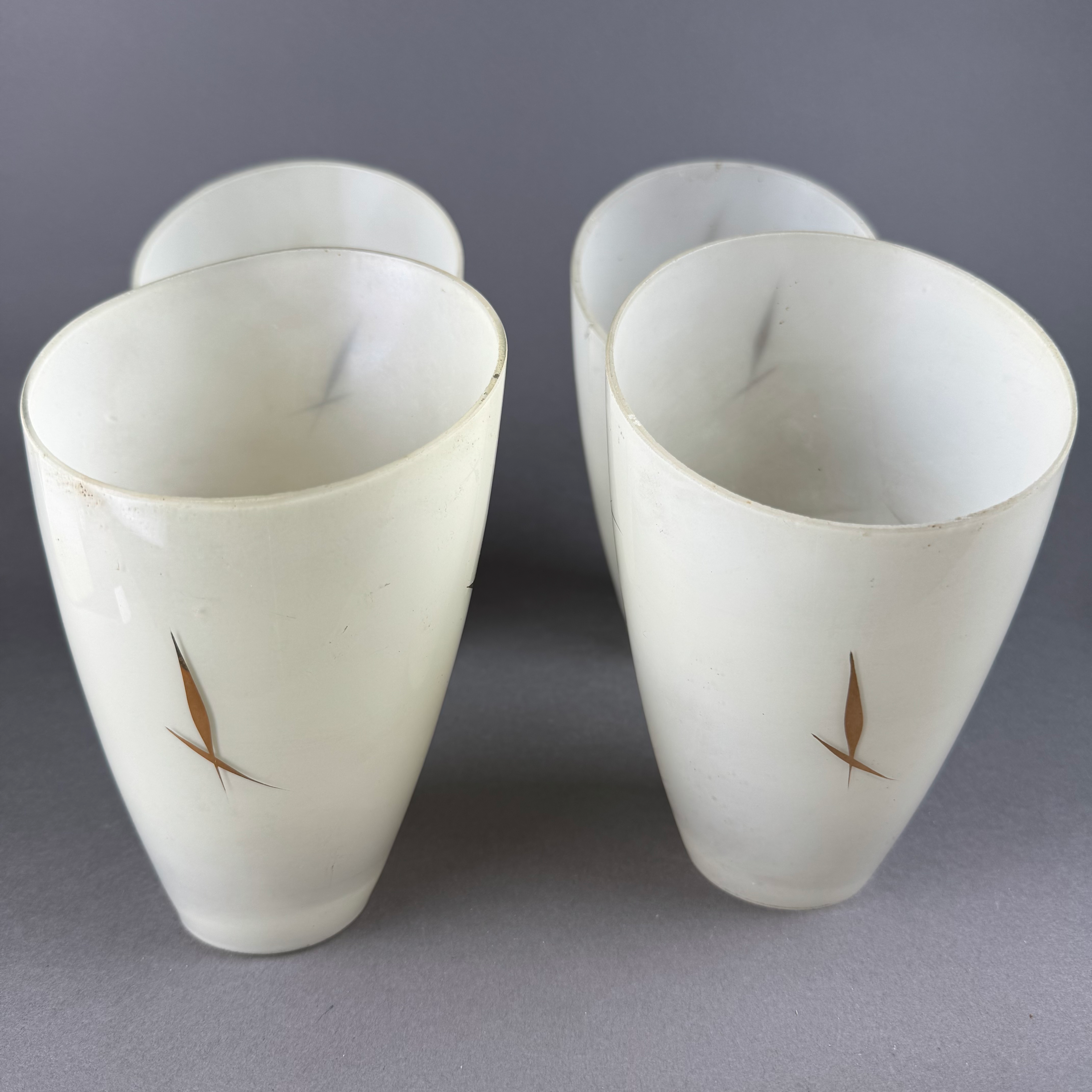 Ersatzglas Tütenlampe Lampenglas 50er Jahre Set aus 3+1 Schirmen C-3-9