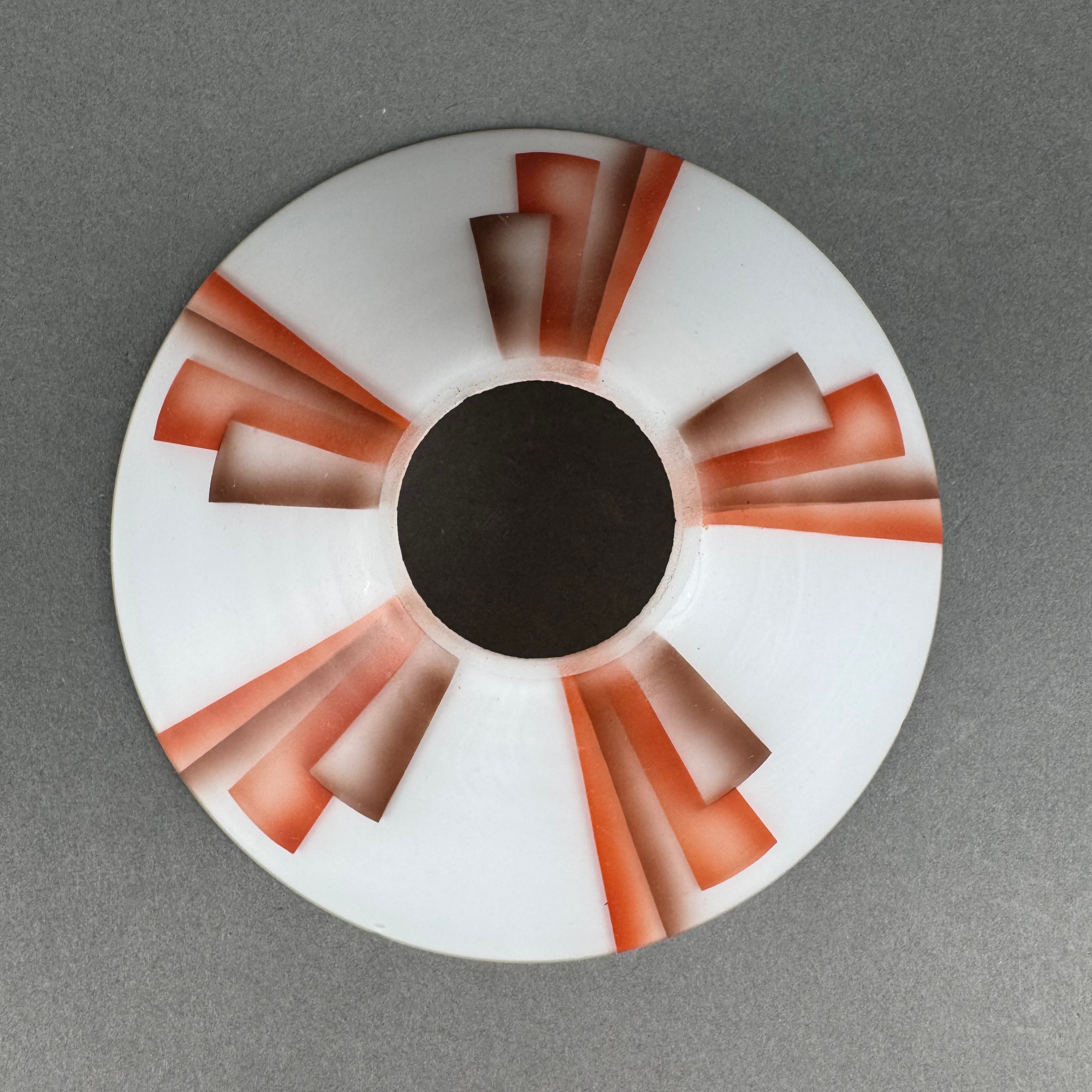 Paar Lampenglas Glaschalen Spritzdekor Art Deco 1920 C-5-2